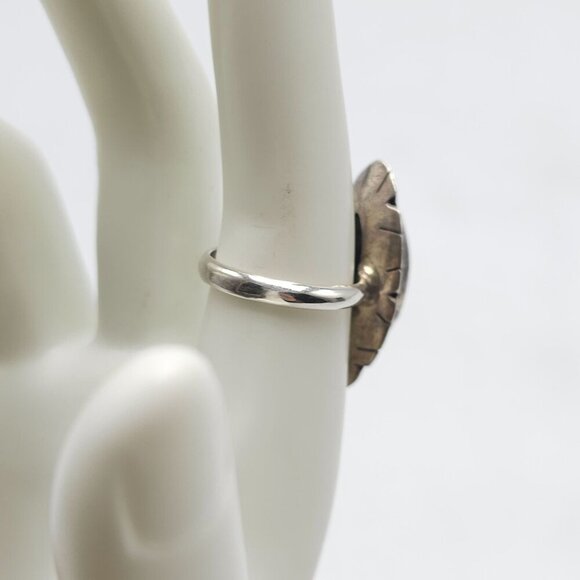 Vintage Taxco Sterling Silver Ring With Oval Tigers Eye Stone Size 8 - Picture 4 of 8